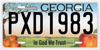 GA license plate PXD1983