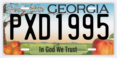 GA license plate PXD1995