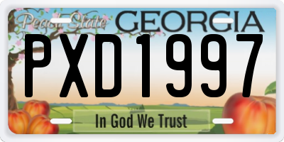 GA license plate PXD1997