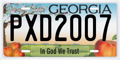 GA license plate PXD2007