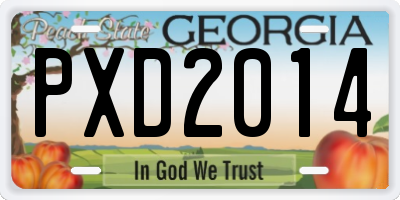 GA license plate PXD2014