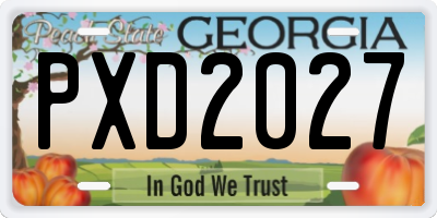 GA license plate PXD2027