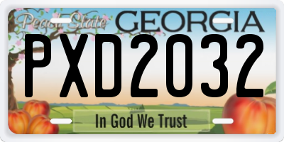 GA license plate PXD2032