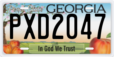 GA license plate PXD2047