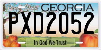 GA license plate PXD2052