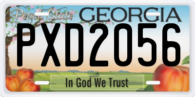 GA license plate PXD2056