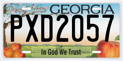 GA license plate PXD2057