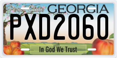 GA license plate PXD2060