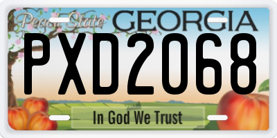 GA license plate PXD2068