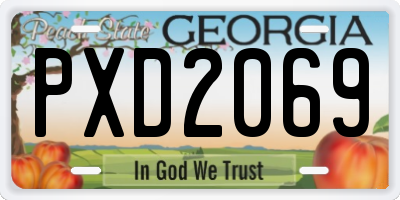 GA license plate PXD2069