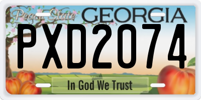 GA license plate PXD2074