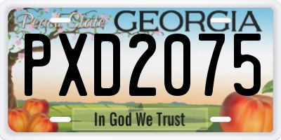 GA license plate PXD2075