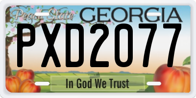 GA license plate PXD2077