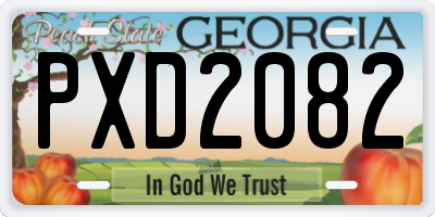 GA license plate PXD2082