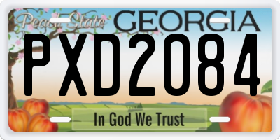 GA license plate PXD2084