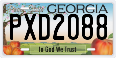 GA license plate PXD2088
