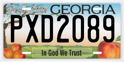 GA license plate PXD2089