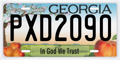 GA license plate PXD2090