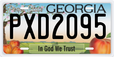 GA license plate PXD2095