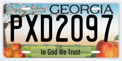 GA license plate PXD2097
