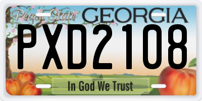 GA license plate PXD2108