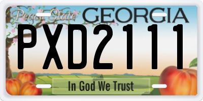 GA license plate PXD2111