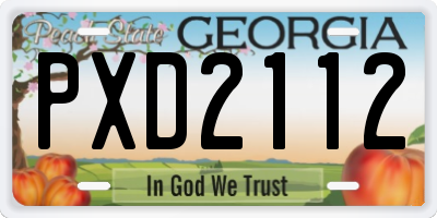 GA license plate PXD2112