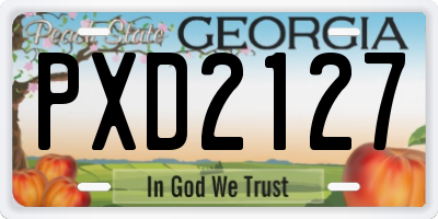 GA license plate PXD2127