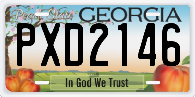 GA license plate PXD2146