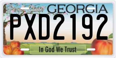 GA license plate PXD2192