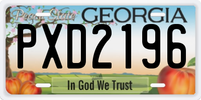 GA license plate PXD2196