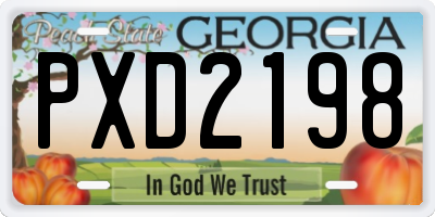 GA license plate PXD2198