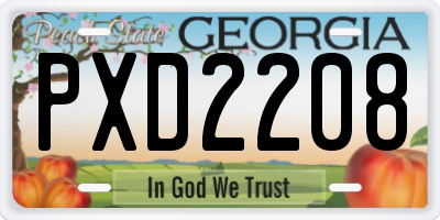 GA license plate PXD2208