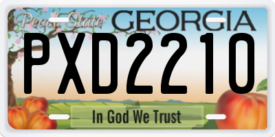 GA license plate PXD2210