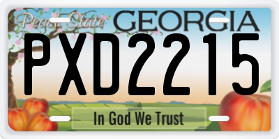 GA license plate PXD2215