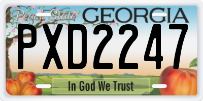 GA license plate PXD2247