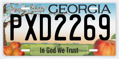 GA license plate PXD2269