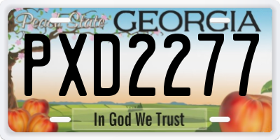GA license plate PXD2277