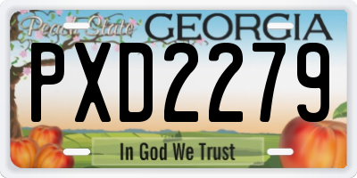 GA license plate PXD2279