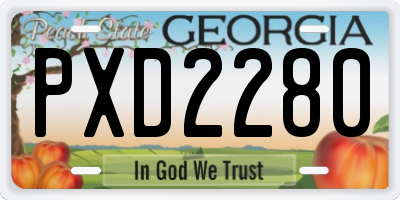 GA license plate PXD2280