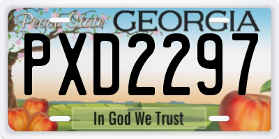 GA license plate PXD2297