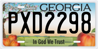 GA license plate PXD2298