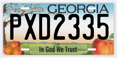 GA license plate PXD2335