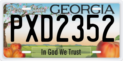 GA license plate PXD2352