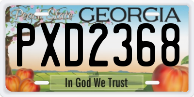 GA license plate PXD2368