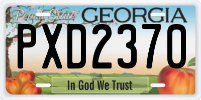 GA license plate PXD2370