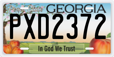 GA license plate PXD2372