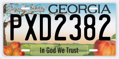 GA license plate PXD2382