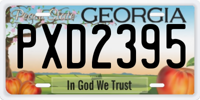 GA license plate PXD2395