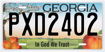 GA license plate PXD2402
